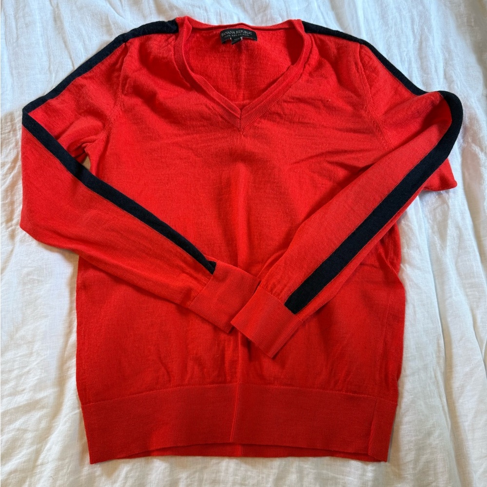 Banana Republic Red Merino Wool Sweater